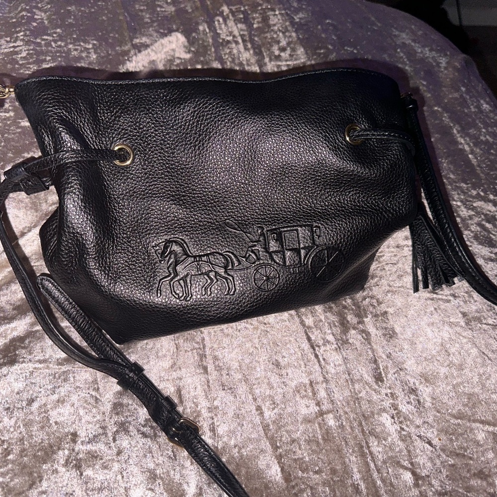 Coach black leather purse